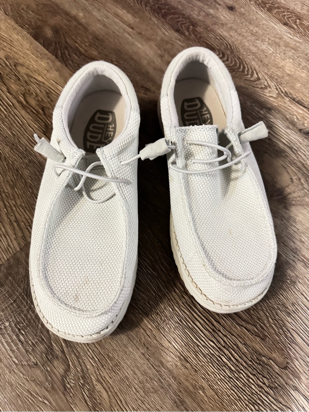 Hey Dude Men’s White Canvas Slip-On Loafers